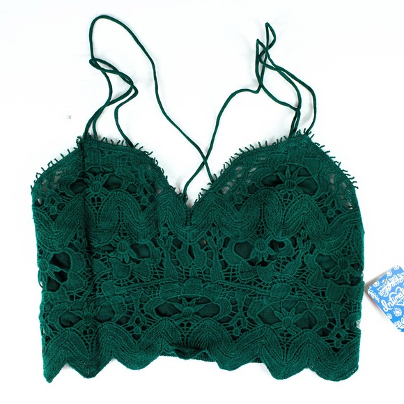 Free People Green Lace Bralette Small - Picture 2 of 4